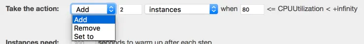 Setting up an autoscaling action on AWS.