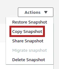 Copy snapshot of RDS database