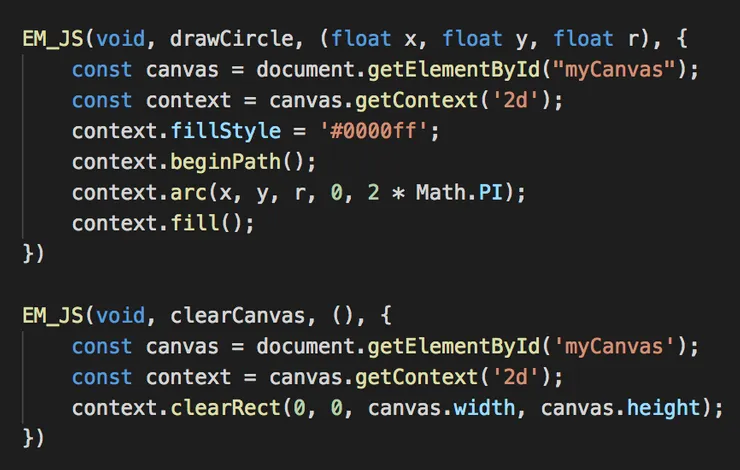 JS C++ functions