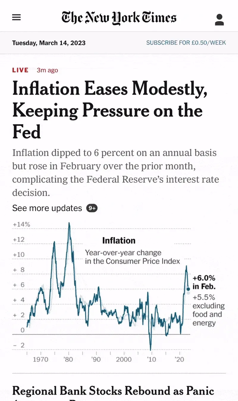 New York Times Responsive Mobile Website