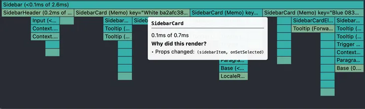 Profiler with memoized component