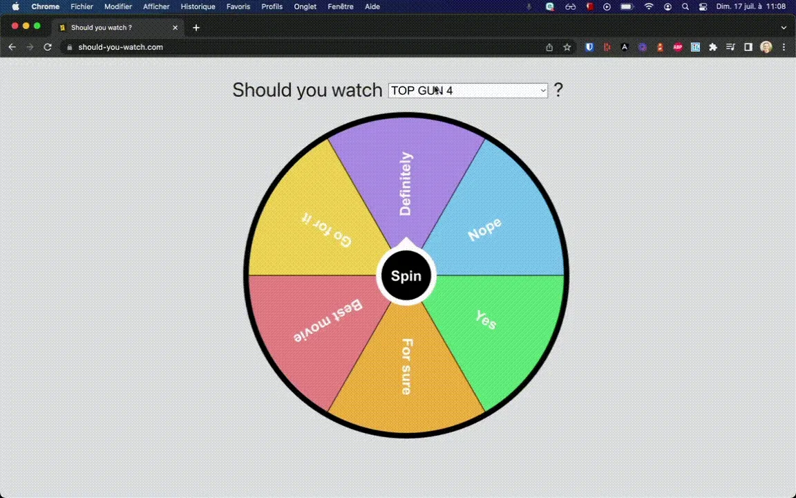 The Should you watch website I created to illustrate DNS set up