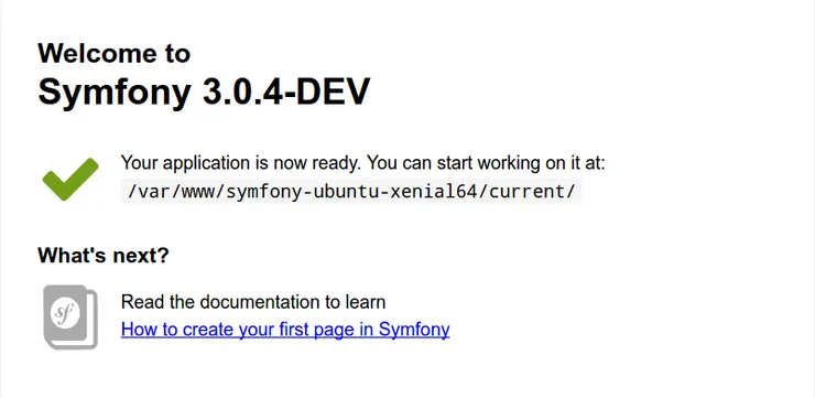 Symfony3 xenial